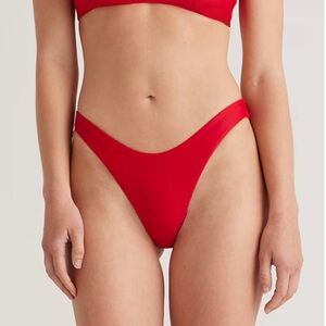 NWT QUINCE Italian High-Leg Bikini Bottom Cherry